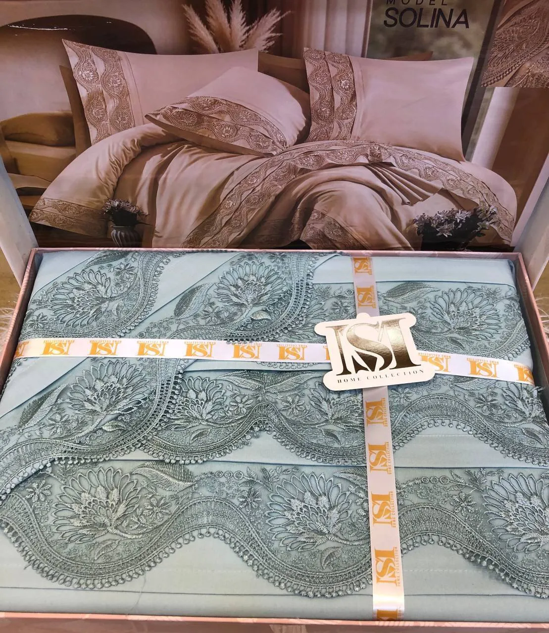 طقم سرير كبير قطن مطرز 4 قطع